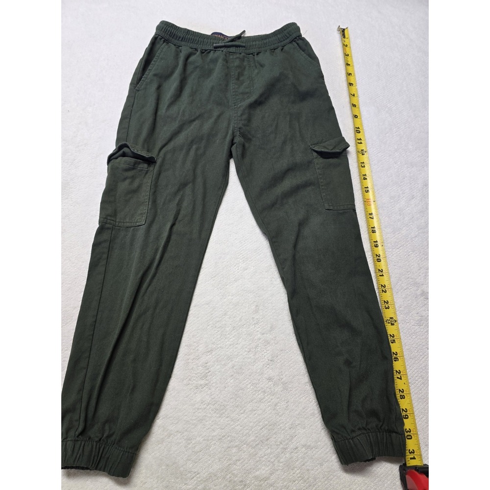 Nomad Cargo Jogger Pants Boys Large 12 Green Twill Cotton Casual Utility